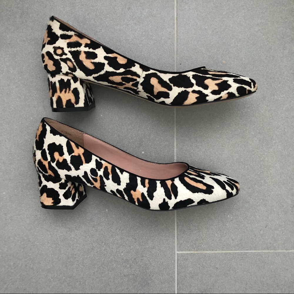TOPSHOP JULIETTE LEOPARD BLOCK HEEL PUMPS
